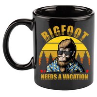 Bigfoot Needs A Vacation 11oz C Handle Ceramic Mug