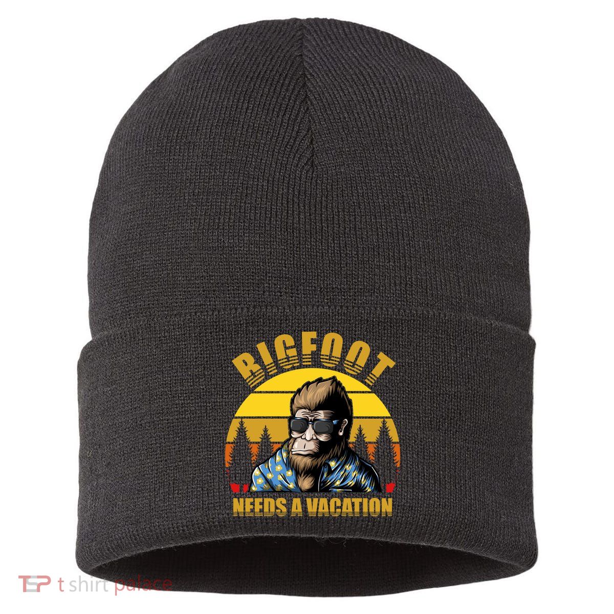 Bigfoot Needs A Vacation Sustainable Knit Beanie