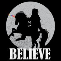 Bigfoot Riding Unicorn Believe Tall T-Shirt