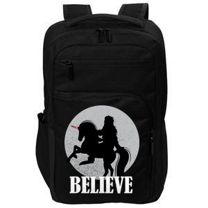 Bigfoot Riding Unicorn Believe Impact Tech Backpack