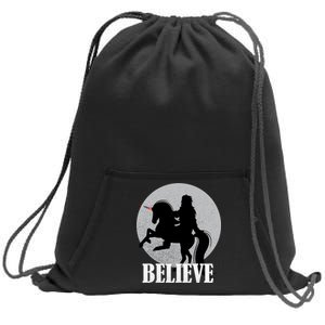 Bigfoot Riding Unicorn Believe Sweatshirt Cinch Pack Bag