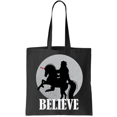Bigfoot Riding Unicorn Believe Bag