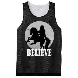 Bigfoot Riding Unicorn Believe Mesh Reversible Basketball Jersey Tank