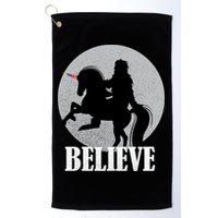 Bigfoot Riding Unicorn Believe Golf Towel
