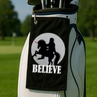 Bigfoot Riding Unicorn Believe Golf Towel