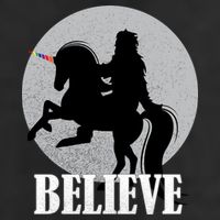Bigfoot Riding Unicorn Believe Golf Towel