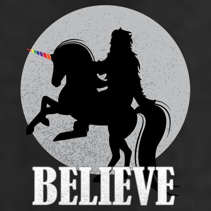 Bigfoot Riding Unicorn Believe Golf Towel
