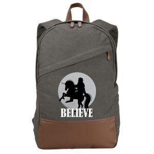 Bigfoot Riding Unicorn Believe Cotton Canvas Backpack