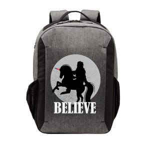 Bigfoot Riding Unicorn Believe Vector Backpack