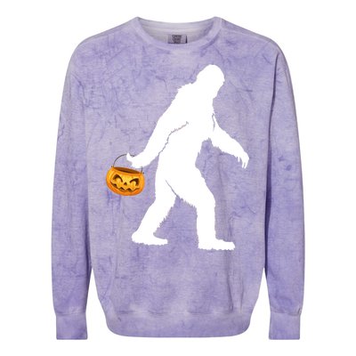 Bigfoot Sasquatch Halloween Pumpkin Colorblast Crewneck Sweatshirt