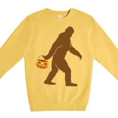 Bigfoot Sasquatch Halloween Pumpkin Premium Crewneck Sweatshirt