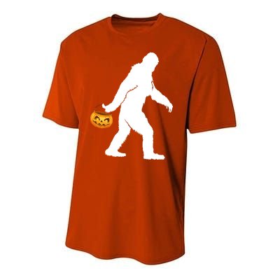 Bigfoot Sasquatch Halloween Pumpkin Youth Performance Sprint T-Shirt