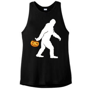 Bigfoot Sasquatch Halloween Pumpkin Ladies PosiCharge Tri-Blend Wicking Tank