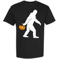 Bigfoot Sasquatch Halloween Pumpkin Garment-Dyed Heavyweight T-Shirt