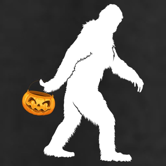 Bigfoot Sasquatch Halloween Pumpkin Garment-Dyed Heavyweight T-Shirt