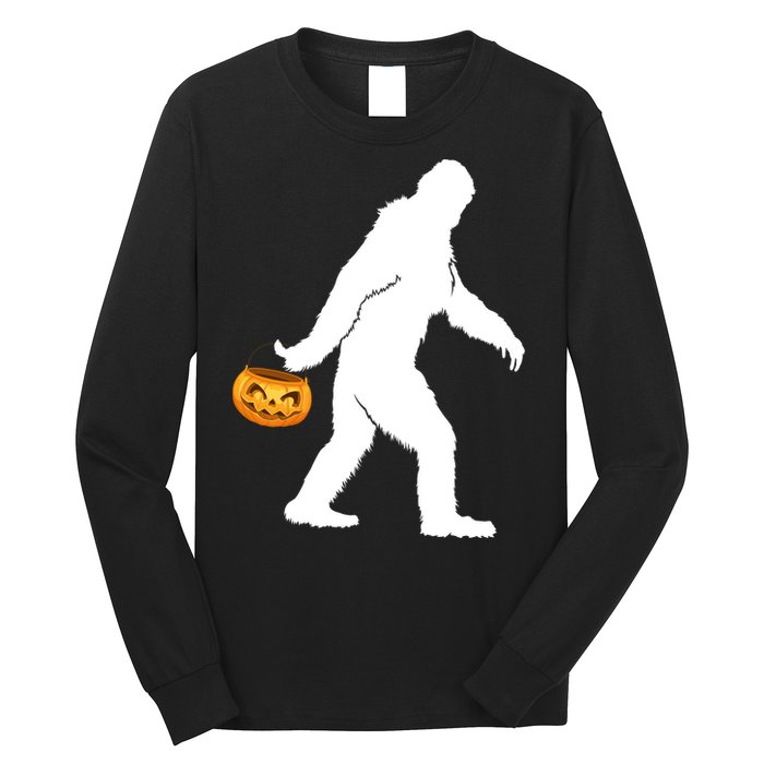Bigfoot Sasquatch Halloween Pumpkin Long Sleeve Shirt