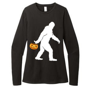 Bigfoot Sasquatch Halloween Pumpkin Womens CVC Long Sleeve Shirt