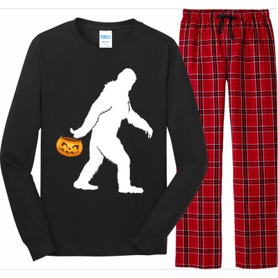 Bigfoot Sasquatch Halloween Pumpkin Long Sleeve Pajama Set