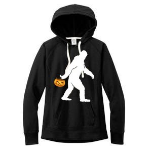 Bigfoot Sasquatch Halloween Pumpkin Women's Fleece Hoodie