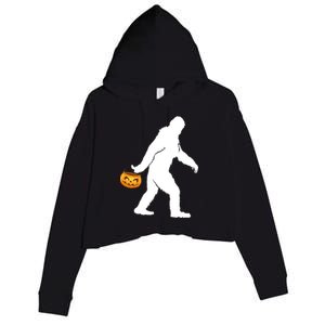 Bigfoot Sasquatch Halloween Pumpkin Crop Fleece Hoodie