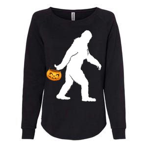 Bigfoot Sasquatch Halloween Pumpkin Womens California Wash Sweatshirt