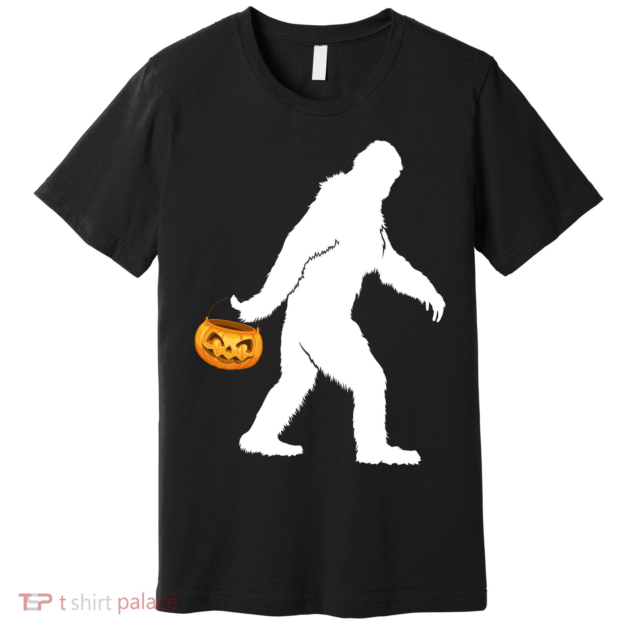 Bigfoot Sasquatch Halloween Pumpkin Premium T-Shirt
