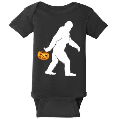 Bigfoot Sasquatch Halloween Pumpkin Baby Bodysuit
