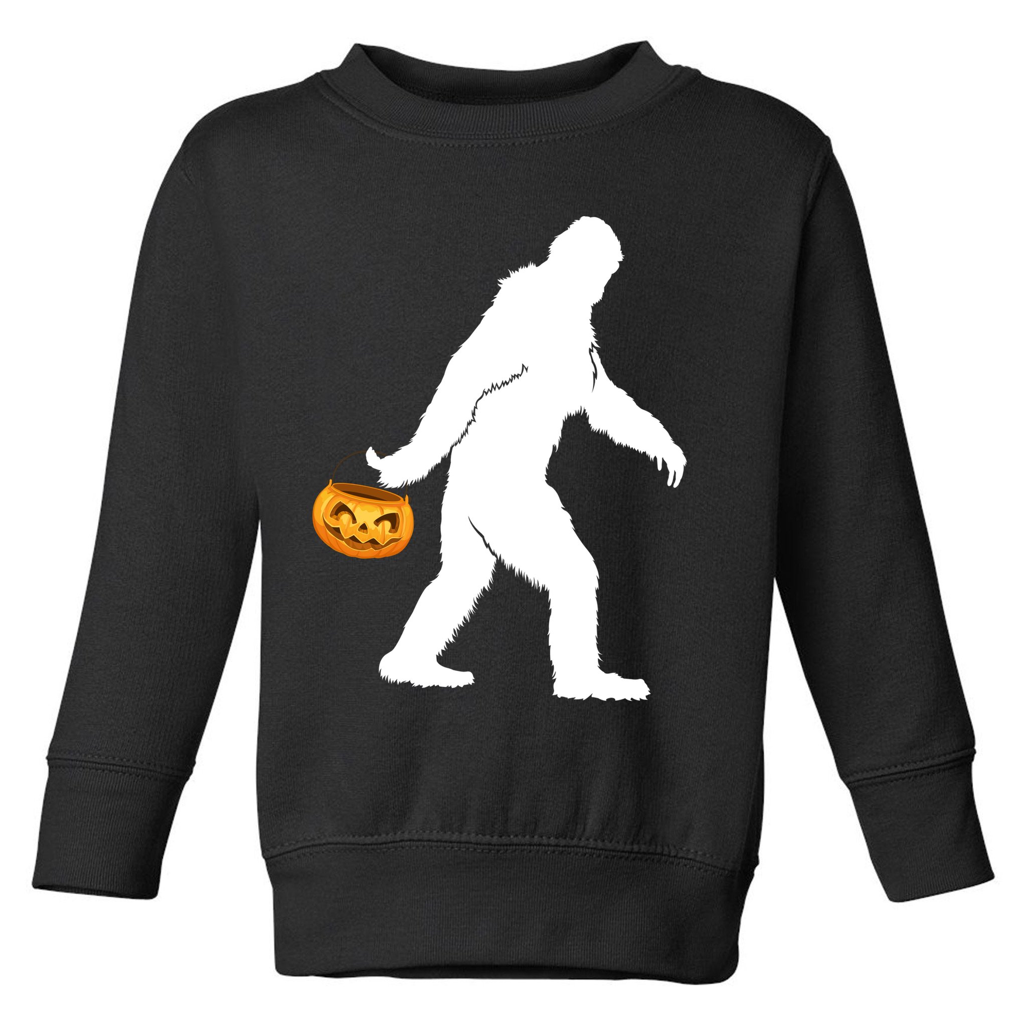 Bigfoot Sasquatch Halloween Pumpkin Toddler Sweatshirt