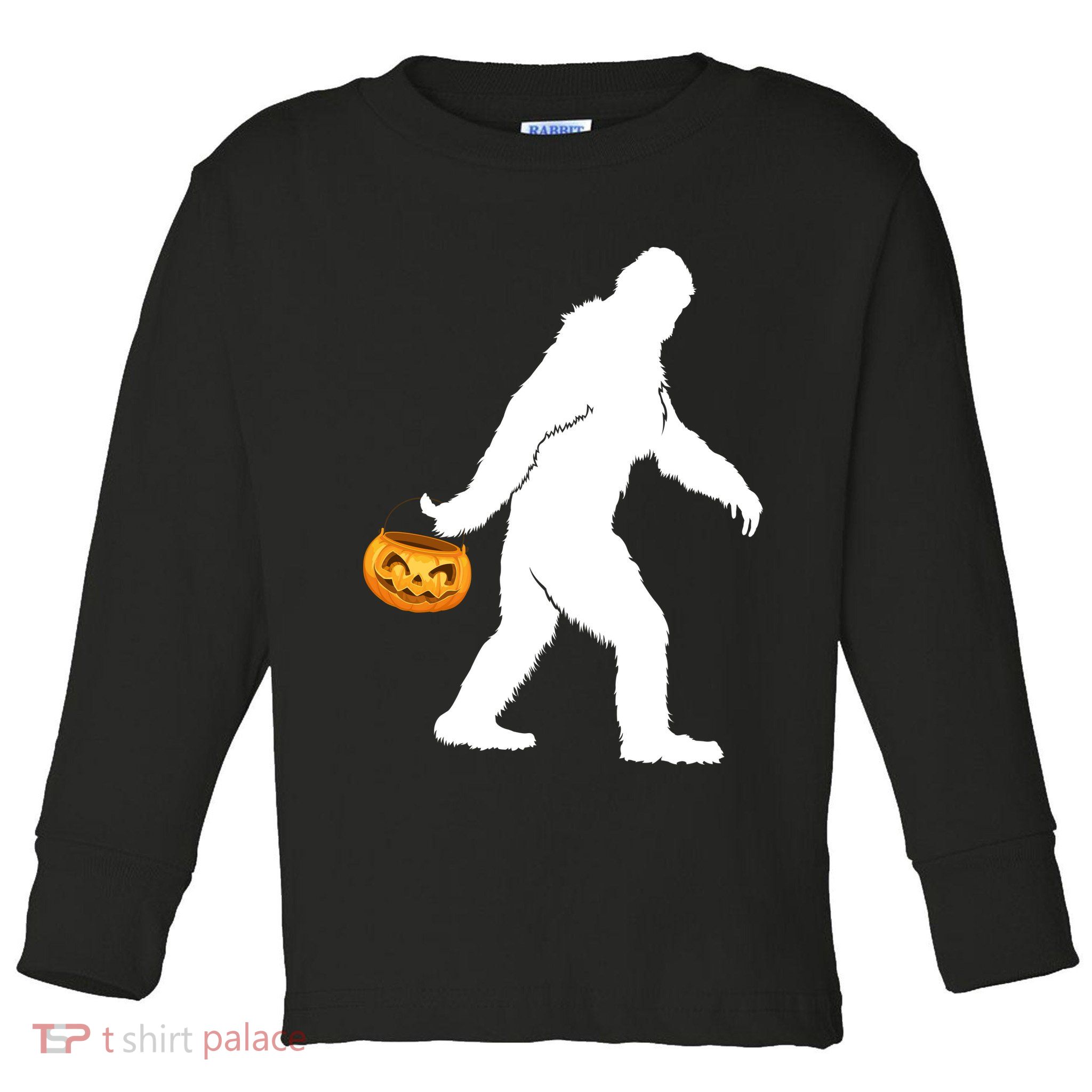 Bigfoot Sasquatch Halloween Pumpkin Toddler Long Sleeve Shirt