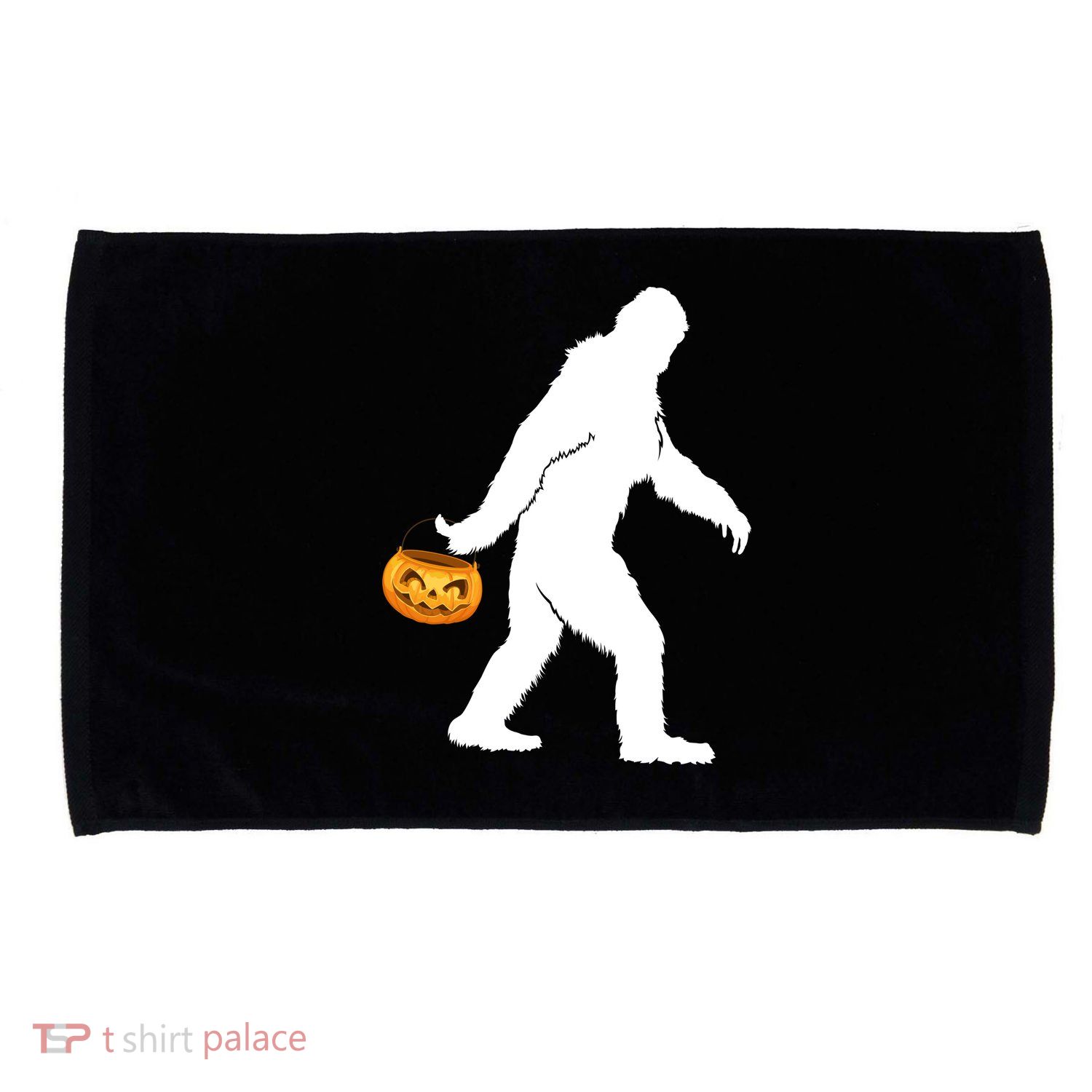 Bigfoot Sasquatch Halloween Pumpkin Microfiber Hand Towel