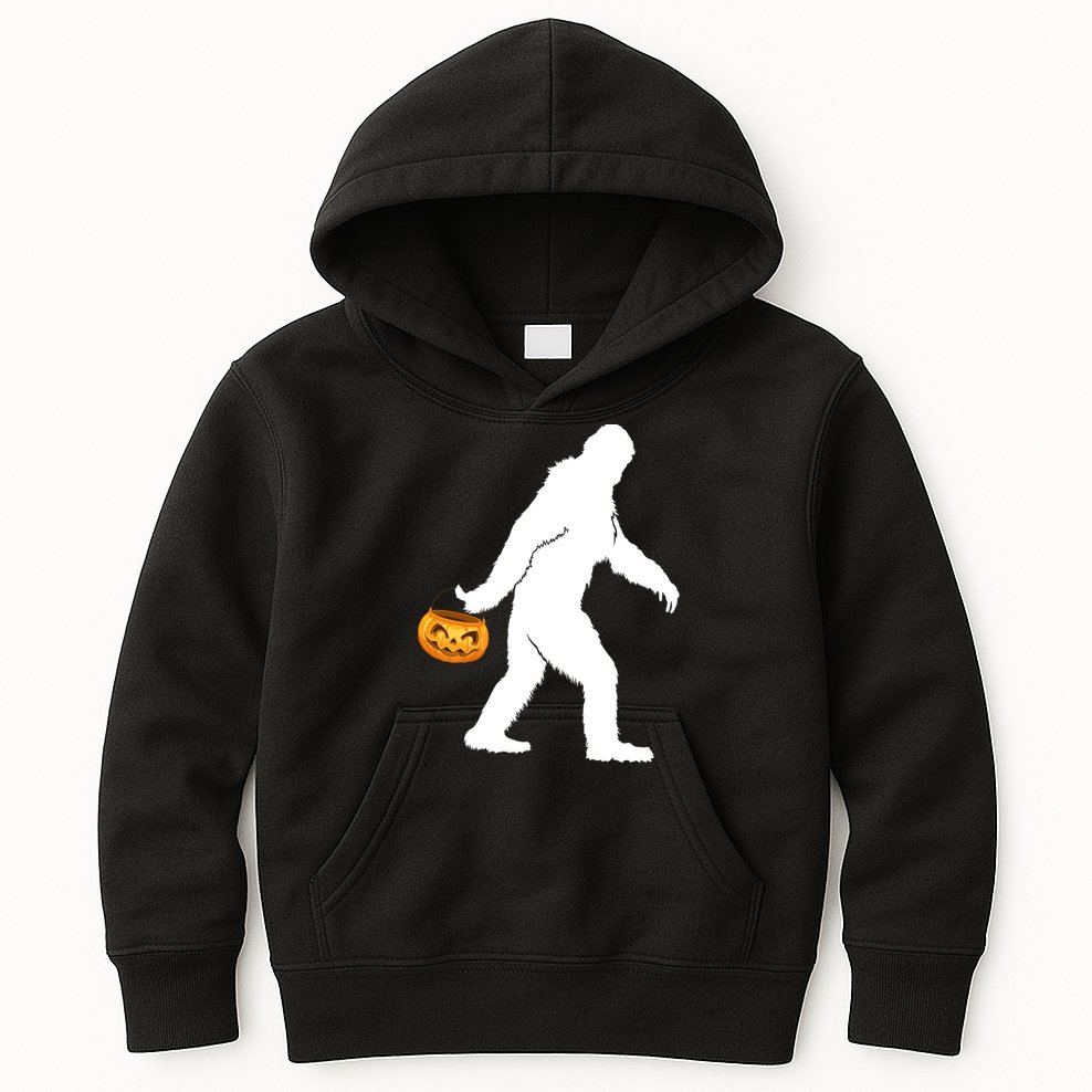 Bigfoot Sasquatch Halloween Pumpkin Kids Hoodie
