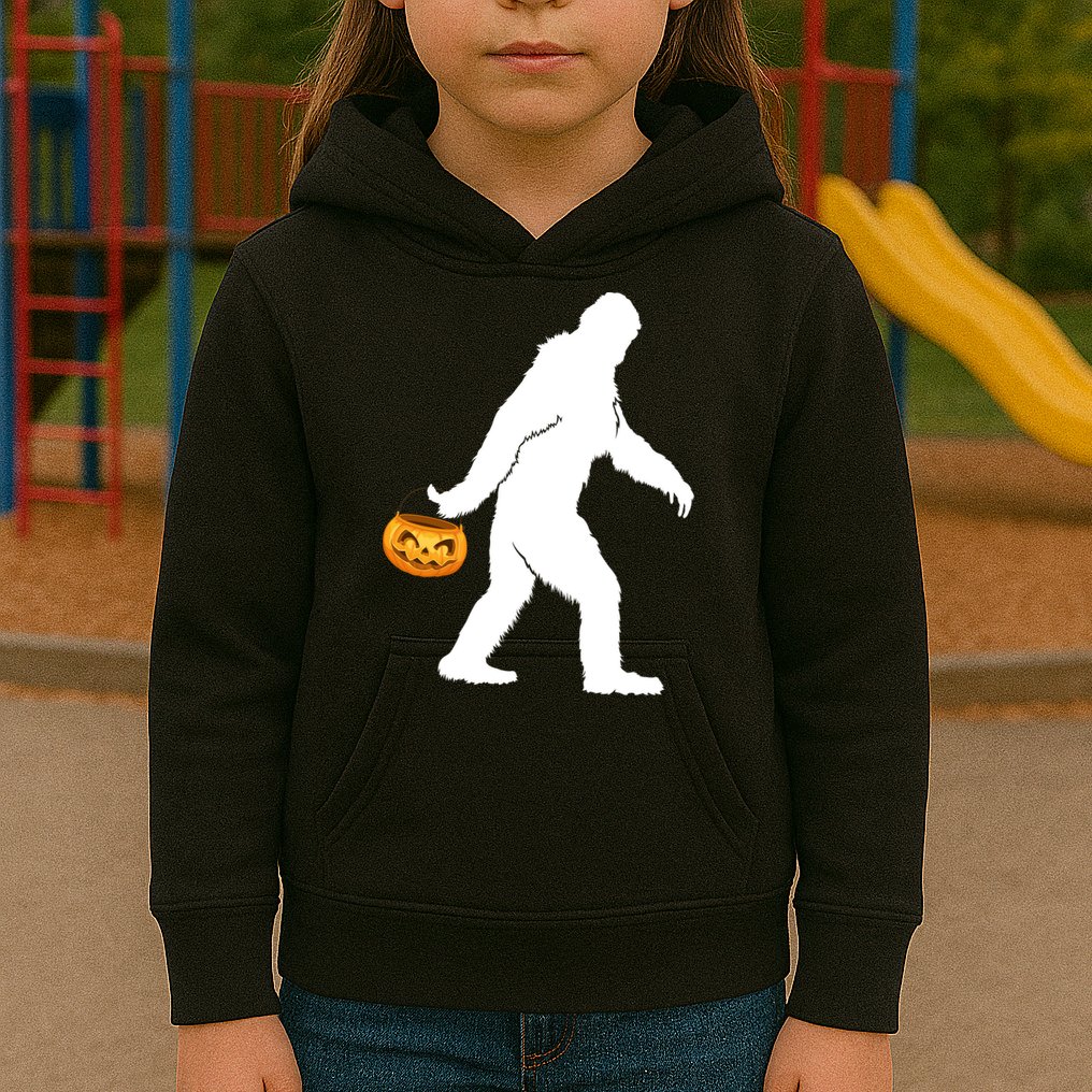 Bigfoot Sasquatch Halloween Pumpkin Kids Hoodie