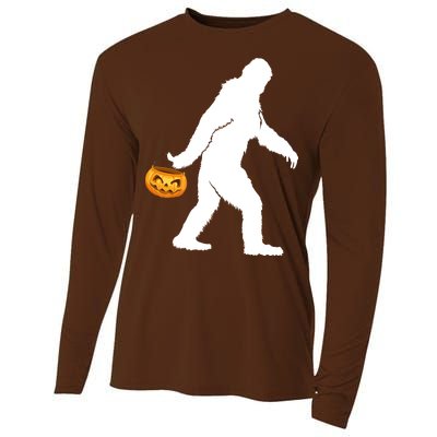 Bigfoot Sasquatch Halloween Pumpkin Cooling Performance Long Sleeve Crew