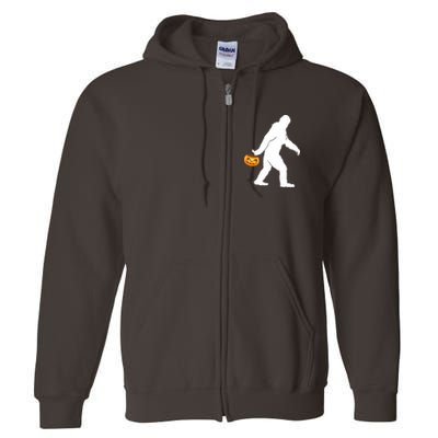 Bigfoot Sasquatch Halloween Pumpkin Full Zip Hoodie