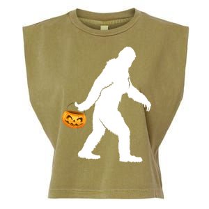 Bigfoot Sasquatch Halloween Pumpkin Garment-Dyed Women's Muscle Tee