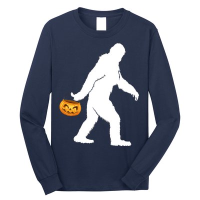 Bigfoot Sasquatch Halloween Pumpkin Long Sleeve Shirt