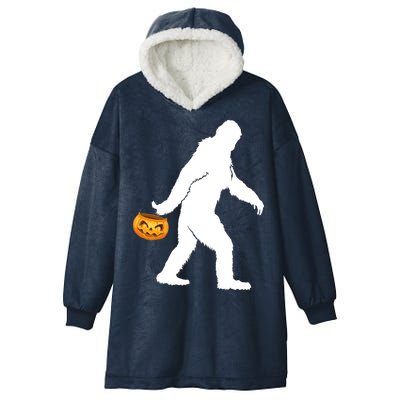 Bigfoot Sasquatch Halloween Pumpkin Hooded Wearable Blanket