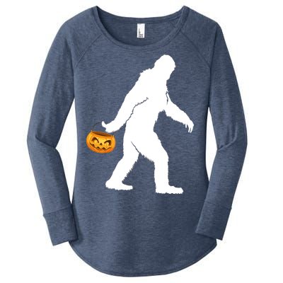 Bigfoot Sasquatch Halloween Pumpkin Women's Perfect Tri Tunic Long Sleeve Shirt