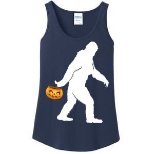 Bigfoot Sasquatch Halloween Pumpkin Ladies Essential Tank