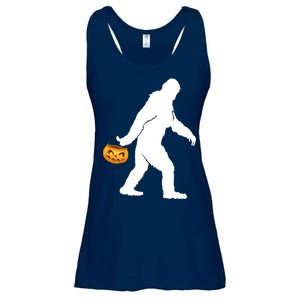 Bigfoot Sasquatch Halloween Pumpkin Ladies Essential Flowy Tank