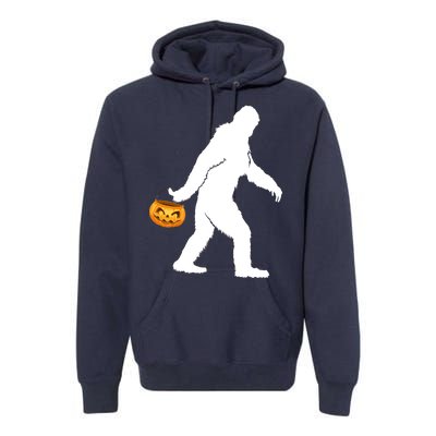 Bigfoot Sasquatch Halloween Pumpkin Premium Hoodie