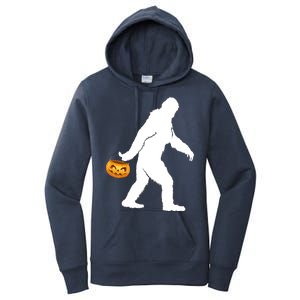 Bigfoot Sasquatch Halloween Pumpkin Women's Pullover Hoodie