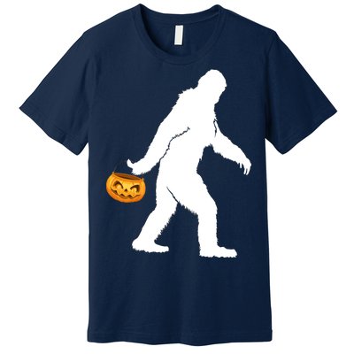 Bigfoot Sasquatch Halloween Pumpkin Premium T-Shirt