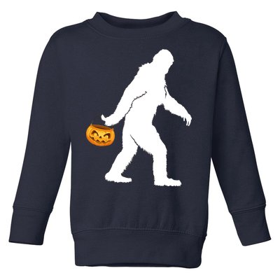 Bigfoot Sasquatch Halloween Pumpkin Toddler Sweatshirt