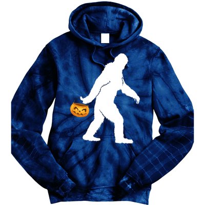 Bigfoot Sasquatch Halloween Pumpkin Tie Dye Hoodie