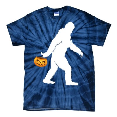 Bigfoot Sasquatch Halloween Pumpkin Tie-Dye T-Shirt