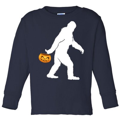 Bigfoot Sasquatch Halloween Pumpkin Toddler Long Sleeve Shirt