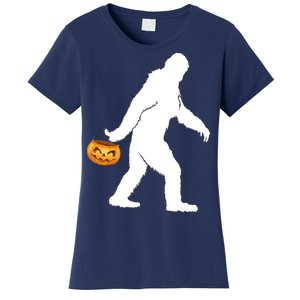 Bigfoot Sasquatch Halloween Pumpkin Women's T-Shirt