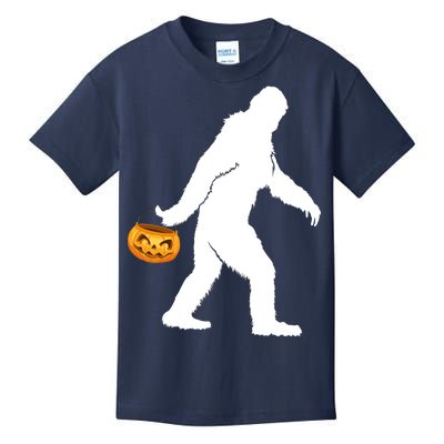 Bigfoot Sasquatch Halloween Pumpkin Kids T-Shirt