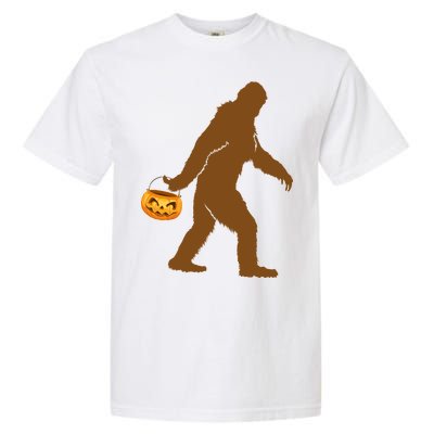 Bigfoot Sasquatch Halloween Pumpkin Garment-Dyed Heavyweight T-Shirt